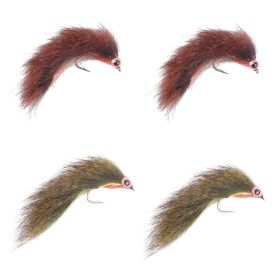 Goture 4pcs Fly Bait Luminous Streamer Flies With Luminous Eyes. Great For Fly Fishing Of Trout; Bass; Salmon; Yellow Cheek