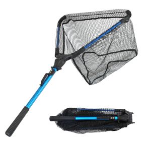 Foldable Fishing Net with Aluminum Alloy Rod EVA Handle Durable 5MM Hexagonal Nano Coating Nylon Net