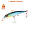 10Pcs Fishing Lures Kit Spoon Lures Hard Spinner Baits