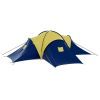 Camping Tent Fabric 9 Persons Blue and Yellow