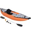 Inflatable Kayak Set with Paddle &amp; Air Pump; Portable Recreational Touring Kayak Foldable Fishing Touring Kayaks; 1 Person