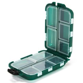 10 Compartment Bait Storage waterproof Box For Bait, Hooks Multipurpose Plastic Storage Box Fishing Tackle Accessories Box (Color: Green G680A)