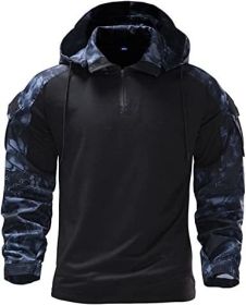 Men's Camouflage Army Tactical T-Shirts, Military Shirts Long Sleeve Outdoor T-Shirts Athletic Hoodies (Specification: Black-M)