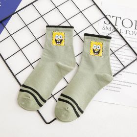 Cartoon SpongeBobs Women's Socks High Quality Fashion Men's Women Sock Printed Casual Hip-Hop Personality Adult Couple Stockings (Color: 11)