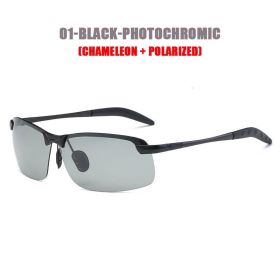 1pc Polarized Chameleon Sunglasses with Glasses Case. (Color: Black Frame)