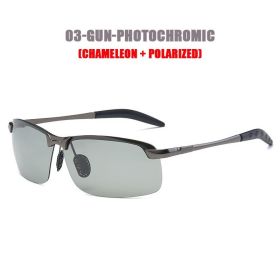 1pc Polarized Chameleon Sunglasses with Glasses Case. (Color: Gray Frame)