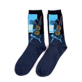 Hot Dropshipping Autumn winter Retro Women New Art Van Gogh Mural World Famous Oil Painting Series Men Socks Funny Socks (Color: 24)