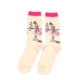 Hot Dropshipping Autumn winter Retro Women New Art Van Gogh Mural World Famous Oil Painting Series Men Socks Funny Socks (Color: 25)