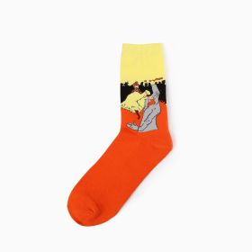 Hot Dropshipping Autumn winter Retro Women New Art Van Gogh Mural World Famous Oil Painting Series Men Socks Funny Socks (Color: 9)