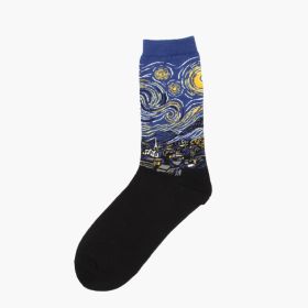 Hot Dropshipping Autumn winter Retro Women New Art Van Gogh Mural World Famous Oil Painting Series Men Socks Funny Socks (Color: 2)