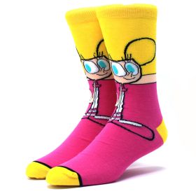 Fashion men's funny socks fashion women's personality anime socks cartoon fashion skarpety high quality sewing pattern (Color: 15)