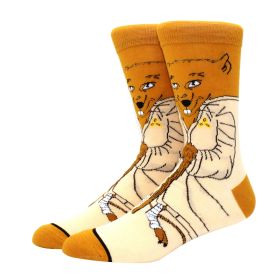 Fashion men's funny socks fashion women's personality anime socks cartoon fashion skarpety high quality sewing pattern (Color: 4)