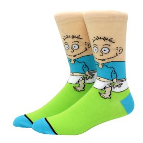 Fashion men's funny socks fashion women's personality anime socks cartoon fashion skarpety high quality sewing pattern (Color: 12)