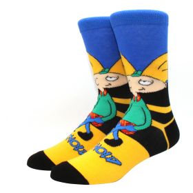 Fashion men's funny socks fashion women's personality anime socks cartoon fashion skarpety high quality sewing pattern (Color: 7)