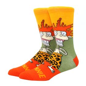 Fashion men's funny socks fashion women's personality anime socks cartoon fashion skarpety high quality sewing pattern (Color: 27)