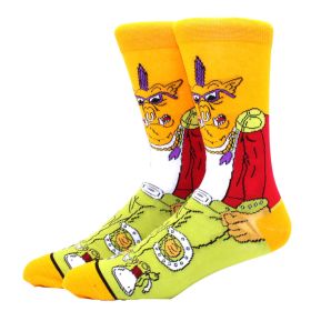 Fashion men's funny socks fashion women's personality anime socks cartoon fashion skarpety high quality sewing pattern (Color: 19)