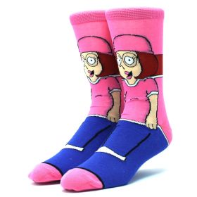 Fashion men's funny socks fashion women's personality anime socks cartoon fashion skarpety high quality sewing pattern (Color: 22)