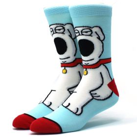 Fashion men's funny socks fashion women's personality anime socks cartoon fashion skarpety high quality sewing pattern (Color: 45)