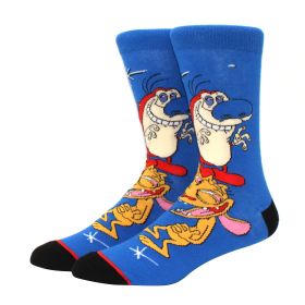 Fashion men's funny socks fashion women's personality anime socks cartoon fashion skarpety high quality sewing pattern (Color: 43)