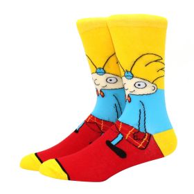 Fashion men's funny socks fashion women's personality anime socks cartoon fashion skarpety high quality sewing pattern (Color: 47)