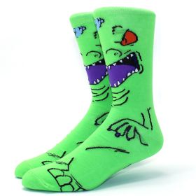 Fashion men's funny socks fashion women's personality anime socks cartoon fashion skarpety high quality sewing pattern (Color: 48)