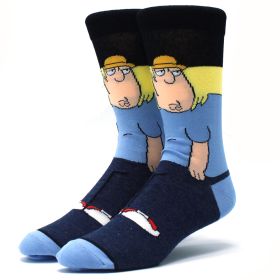 Fashion men's funny socks fashion women's personality anime socks cartoon fashion skarpety high quality sewing pattern (Color: 38)