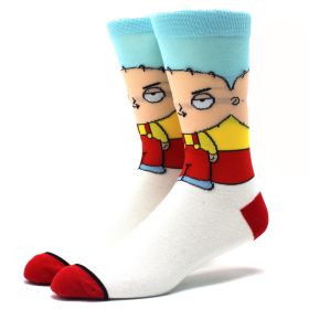 Fashion men's funny socks fashion women's personality anime socks cartoon fashion skarpety high quality sewing pattern (Color: 39)