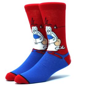 Fashion men's funny socks fashion women's personality anime socks cartoon fashion skarpety high quality sewing pattern (Color: 24)