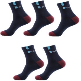 6 Pairs High-quality Bamboo Fiber Breathable Deodorant Business Men Tube Socks For Autumn And Spring Summer Plus Size EUR 38-47 (Color: E, size: 1)