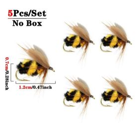 5/10/25pcs Artificial Bumblebee Fly Fishing Lures Trout Bionic Flies (size: 5Pcs(No Box))