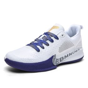 New comfortable breathable sports shoes men's anti-slip wear sports shoes youth professional combat basketball sports shoes (Color: White colour, size: 36)