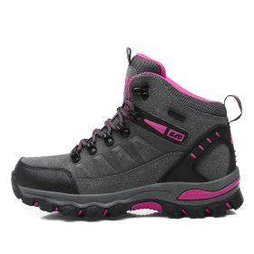 Waterproof Hiking Shoes Men or Women. Sneakers Mountain Climbing Shoes, Outdoor Unisex Sport Hunting Boots Men Trekking Shoes (Color: Pink)