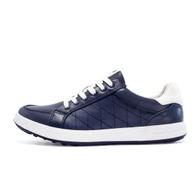 New Brand Men's Golf Shoes Leather Waterproof Non-slip Outdoor Golf Training Men's Shoes Sports Shoes Men's Plus Size Shoes (Color: Navy Blue, size: EUR44.5(US10.5))