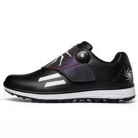 New Brand Men's Golf Shoes Fixed Studs Men's Outdoor Waterproof Non-slip Golf Shoes Men's Professional Training Golf Shoes (Color: Black, size: Eur45)