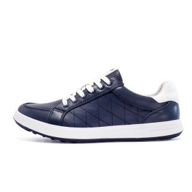 New Brand Men's Golf Shoes Leather Waterproof Non-slip Outdoor Golf Training Men's Shoes Sports Shoes Men's Plus Size Shoes (Color: Navy Blue, size: EUR45.5(US11.5))