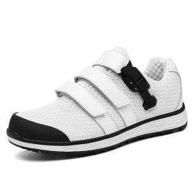 2022 Men Golf Shoes Spikeless Golf Shoes for Men Golf Trainer Shoes Men Spikeless Golf Shoes (Color: White, size: Eur45)