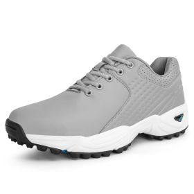 New Men's Golf Shoes Waterproof Non-slip Outdoor Golf Training Shoes Professional Golf Shoes Golf Shoes Men (Color: Grey, size: EUR47)