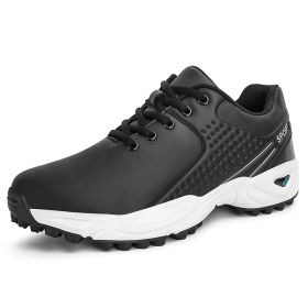 New Men's Golf Shoes Waterproof Non-slip Outdoor Golf Training Shoes Professional Golf Shoes Golf Shoes Men (Color: Black, size: Eur42)