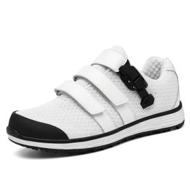 2022 Men Golf Shoes Spikeless Golf Shoes for Men Golf Trainer Shoes Men Spikeless Golf Shoes (Color: White, size: Eur43)