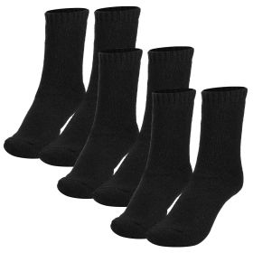 3 Pairs Men Warm Wool Socks Soft Cozy Winter Thermal Socks For Men Thick Heat-Trapping Moisture Wicking Socks (Color: Black)