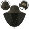 Wide Brim Bucket with Neck Cover Quick Dry Large Brim Fishing Hat. Outdoor Sports Jungle Hiking Hat Men Fishermen Sun Hat Cap