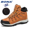 hunBONA 2022 New Designers Nubuck Mountain Climbing Shoes Men Plush Quality Outdoor Trekking Shoes Man Sneakers Hunting Boots Comfy